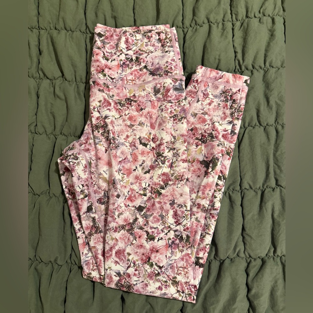 Lululemon- hard to find Floral Pink Leggings